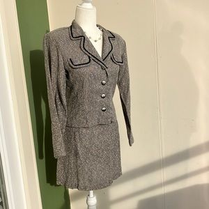 Vintage 90s Gray Cropped Skirt Set